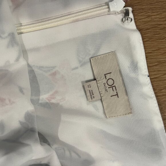 LOFT Outlet White Pink Floral Sundress Dress Size 12 - Picture 5 of 6